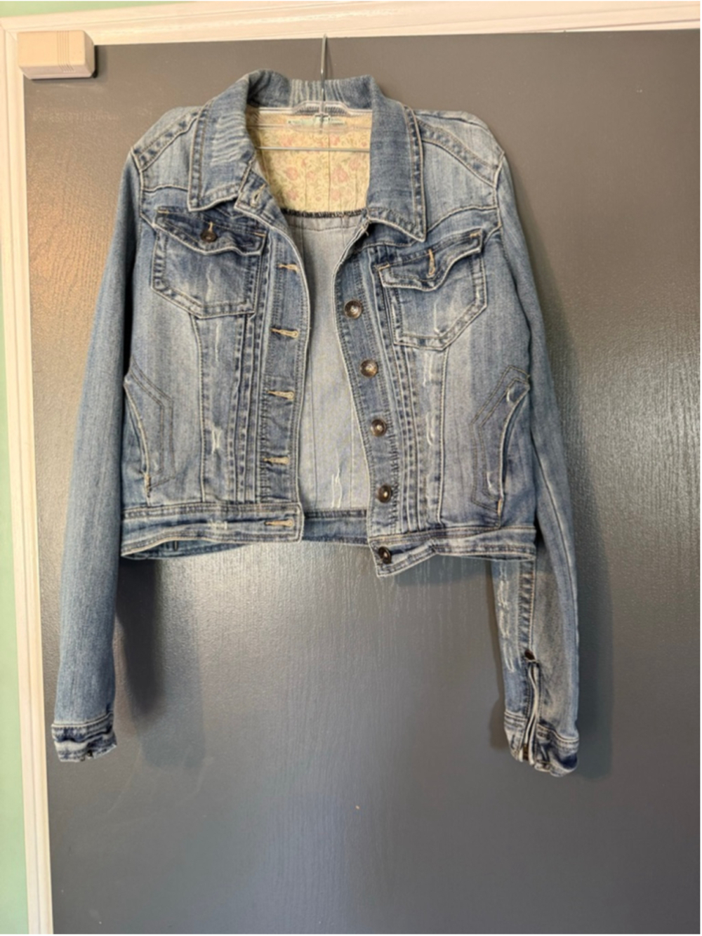 Women's Maurices Blue Distressed Jean Jacket M